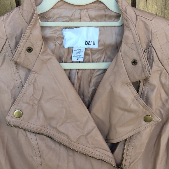 -SOLD-Bar III Cropped Crinkle Moto Jacket M - Picture 2 of 8